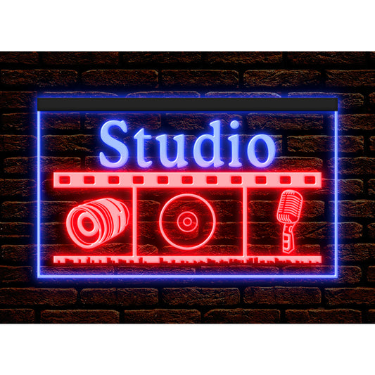 DC140074 Studio Video Recording Music Media On Air Display illuminated Night Light Neon Sign Dual Color