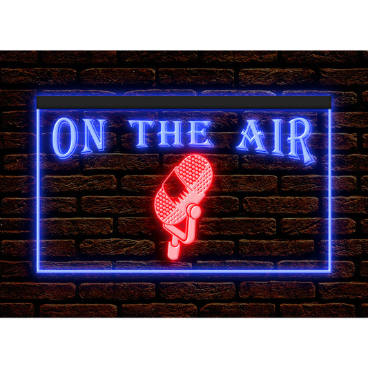 DC140081 On The Air Recording Studio Home Decor  Display illuminated Night Light Neon Sign Dual Color