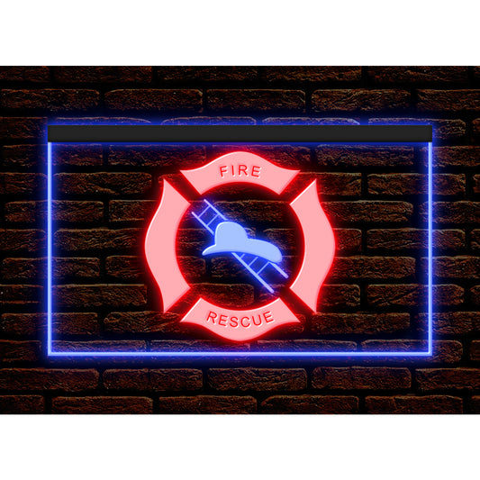 DC150021 Firefighter Helmet Ladder Club Home Decor Display illuminated Night Light Neon Sign Dual Color