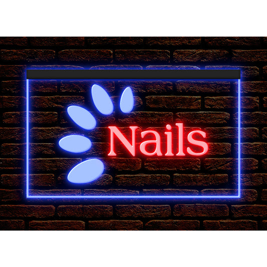 DC160004 Nails Beauty Salon Shop Open Home Decor Display illuminated Night Light Neon Sign Dual Color