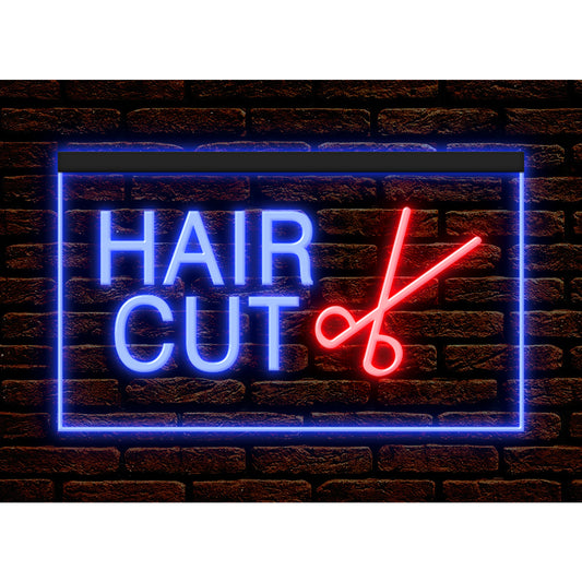 DC160007 Barber Shop Haircut Beauty Salon Open Home Decor Display illuminated Night Light Neon Sign Dual Color