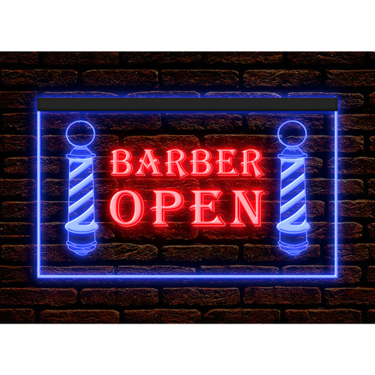 DC160008 Barber Shop Haircut Beauty Salon Open Home Decor Display illuminated Night Light Neon Sign Dual Color
