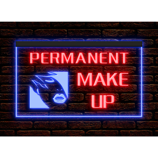 DC160014 Permanent Make Up Beauty Salon Home Decor Display illuminated Night Light Neon Sign Dual Color