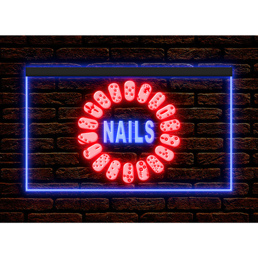DC160019 Nails Beauty Salon Shop Open Home Decor Display illuminated Night Light Neon Sign Dual Color