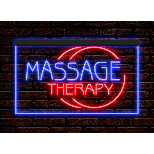 DC160035 Massage Therapy Beauty Salon Open Home Decor Display illuminated Night Light Neon Sign Dual Color
