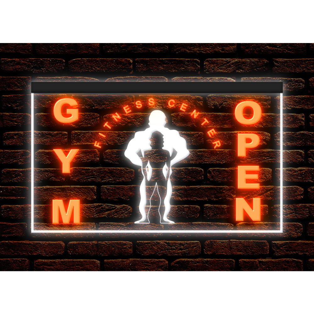 DC160036 GYM Fitness Center OPEN Home Decor Display illuminated Night Light Neon Sign Dual Color
