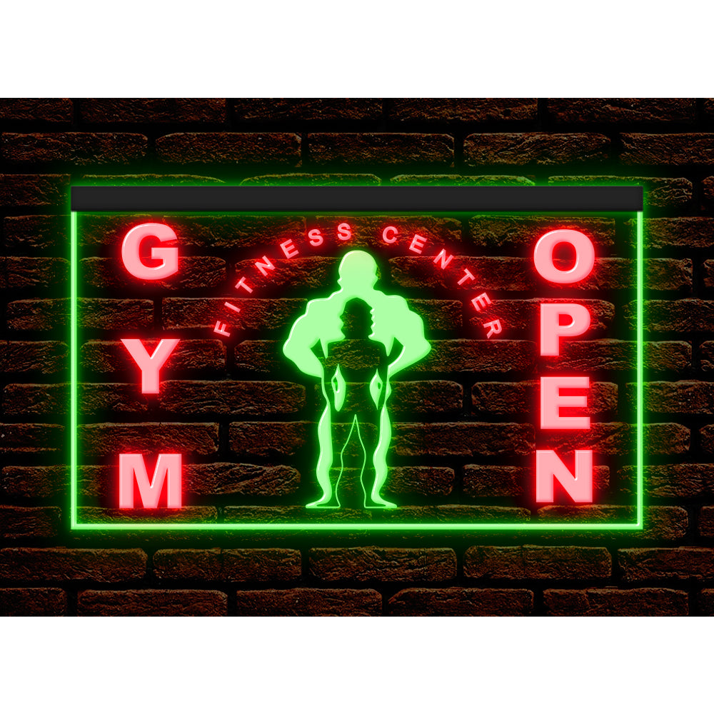 DC160036 GYM Fitness Center OPEN Home Decor Display illuminated Night Light Neon Sign Dual Color