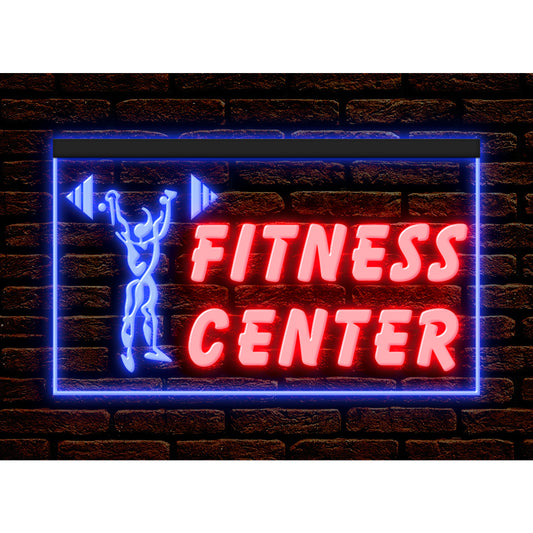 DC160038 GYM Fitness Center OPEN Home Decor Display illuminated Night Light Neon Sign Dual Color