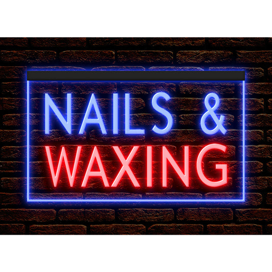 DC160041 Nails Waxing Beauty Salon Open Home Decor Display illuminated Night Light Neon Sign Dual Color
