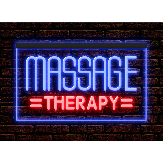DC160043 Massage Therapy Beauty Salon Open Home Decor Display illuminated Night Light Neon Sign Dual Color