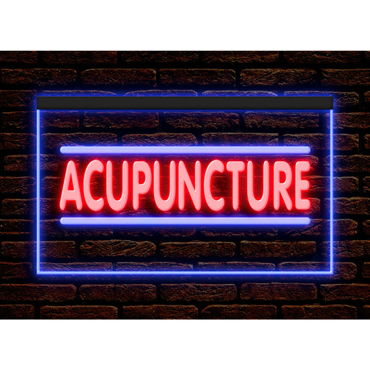 DC160045 Acupuncture Chinese Massage Shop Open Home Decor Display illuminated Night Light Neon Sign Dual Color