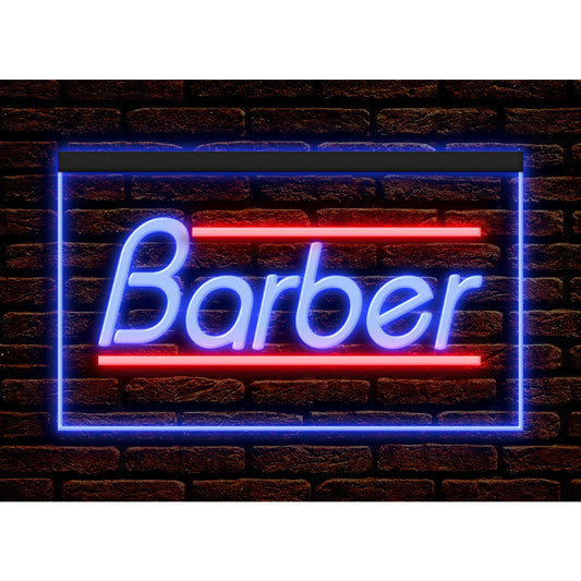 DC160046 Barber Shop Haircut Beauty Salon Open Home Decor Display illuminated Night Light Neon Sign Dual Color
