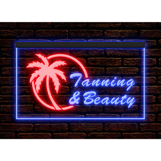 DC160061 Tanning Beauty Salon Shop Home Decor Display illuminated Night Light Neon Sign Dual Color