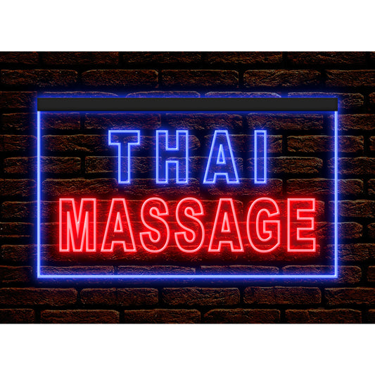 DC160062 Thai Massage Beauty Salon Open Home Decor Display illuminated Night Light Neon Sign Dual Color