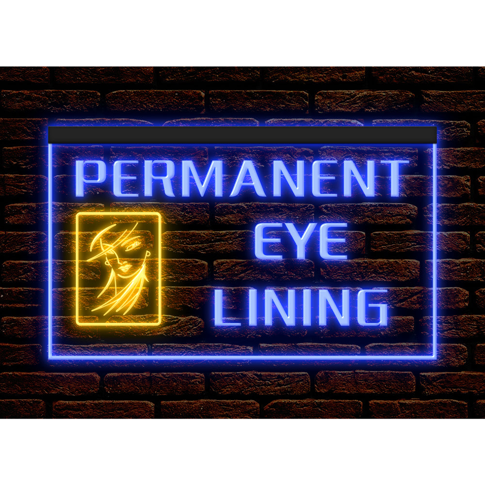DC160064 Permanent Eye Lining Beauty Salon Home Decor Display illuminated Night Light Neon Sign Dual Color