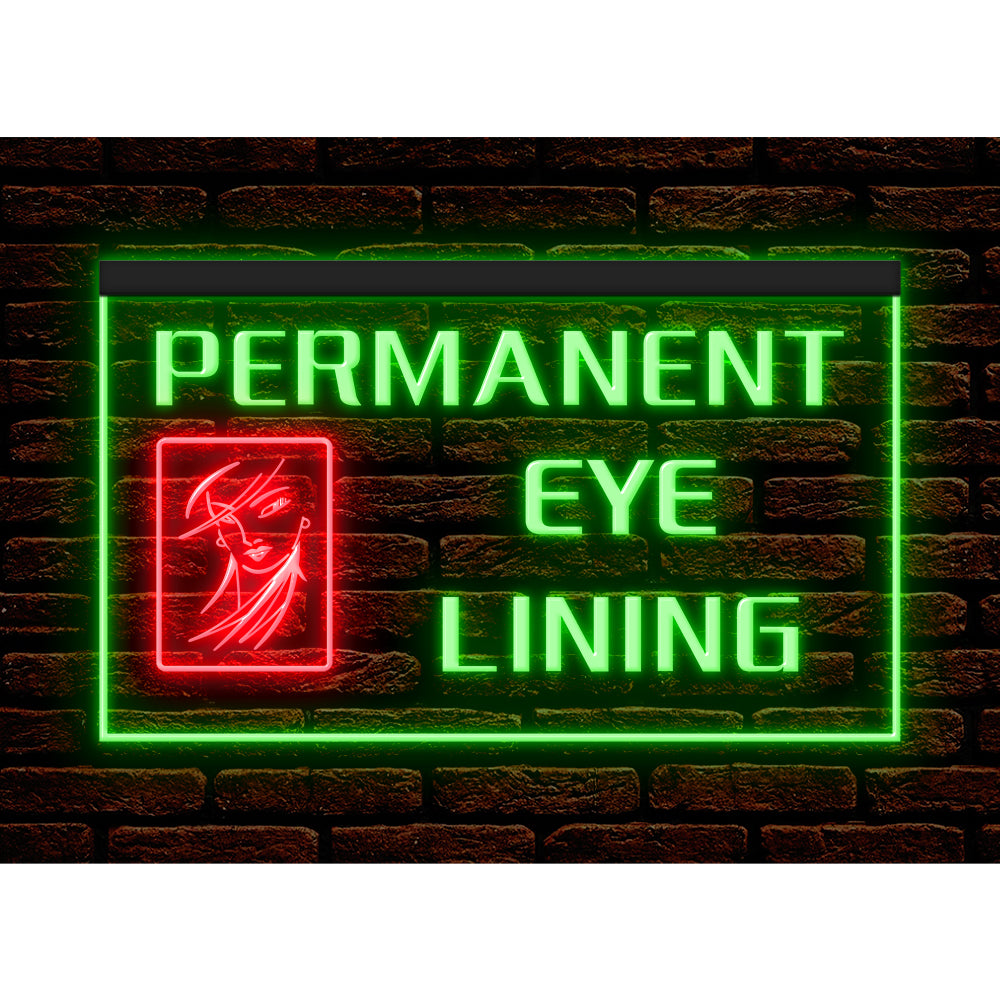 DC160064 Permanent Eye Lining Beauty Salon Home Decor Display illuminated Night Light Neon Sign Dual Color