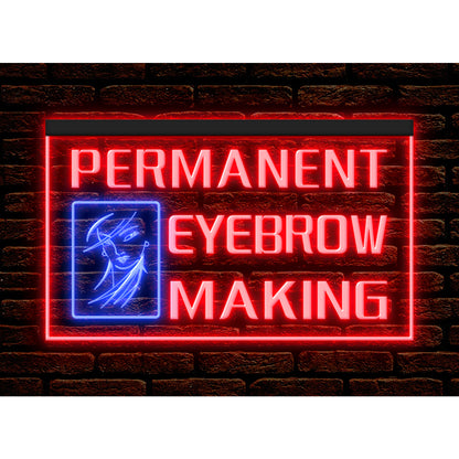 DC160065 Permanent Eyebrow Making Beauty Salon Home Decor Display illuminated Night Light Neon Sign Dual Color