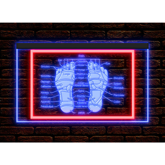 DC160072 Reflexology Foot Massage Shop Open Home Decor Display illuminated Night Light Neon Sign Dual Color