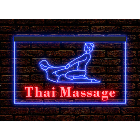 DC160085 Thai Massage Beauty Shop Open Home Decor Display illuminated Night Light Neon Sign Dual Color