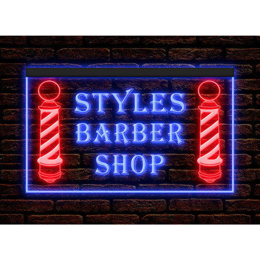 DC160094 Styles Barber Shop Beauty Salon Open Home Decor Display illuminated Night Light Neon Sign Dual Color