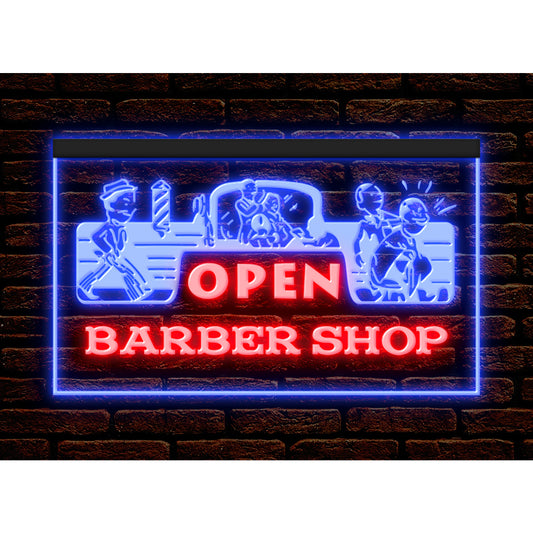 DC160109 Barber Shop Haircut Beauty Salon Open Home Decor Display illuminated Night Light Neon Sign Dual Color