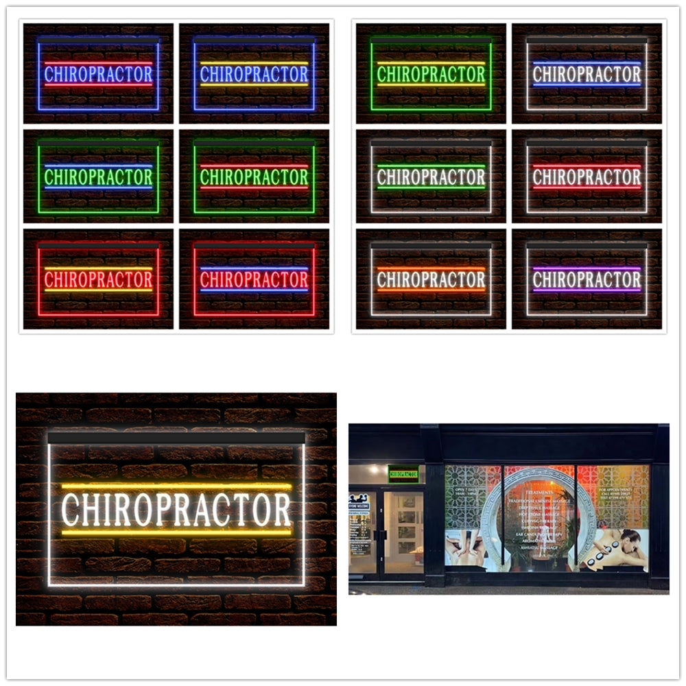 DC160111 Chiropractor Care Clinic Shop Open Home Decor Display illuminated Night Light Neon Sign Dual Color
