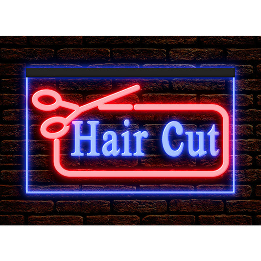 DC160121 Barber Shop Haircut Beauty Salon Open Home Decor Display illuminated Night Light Neon Sign Dual Color