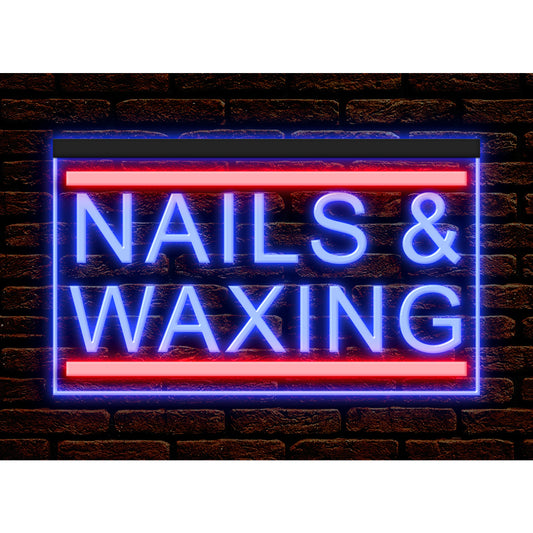 DC160141 Nails Waxing Beauty Salon Open Home Decor Display illuminated Night Light Neon Sign Dual Color