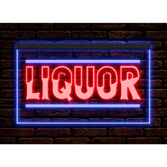 DC170004 Liquor Open Bar Pub Club Home Decor Display illuminated Night Light Neon Sign Dual Color