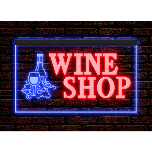 DC170006 Wine Shop Store Open Home Decor Display illuminated Night Light Neon Sign Dual Color