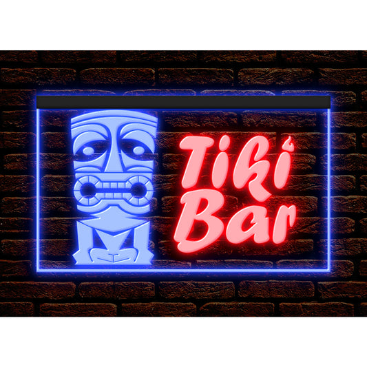 DC170017 Tiki Bar Open Happy Hours Home Decor Beer Display illuminated Night Light Neon Sign Dual Color