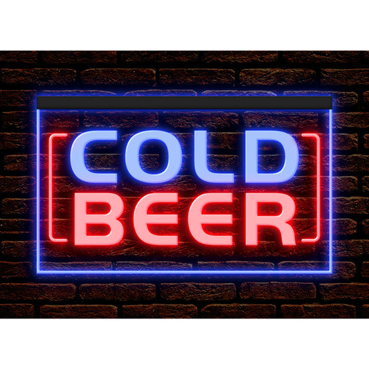 DC170023 Cold Beer Open Bar Pub Club Home Decor Display illuminated Night Light Neon Sign Dual Color