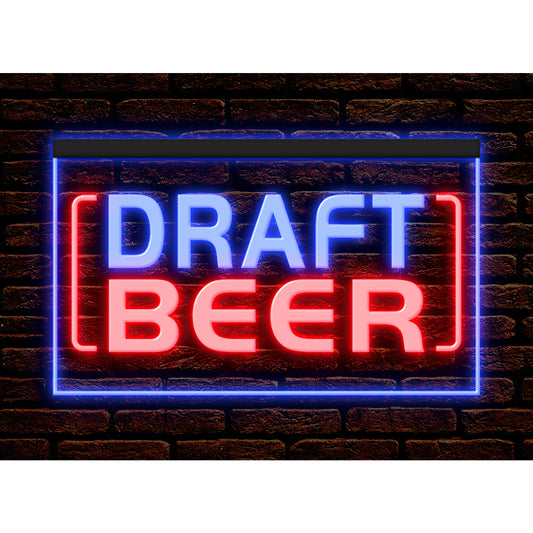 DC170026 Draft Beer Open Bar Pub Home Decor Display illuminated Night Light Neon Sign Dual Color