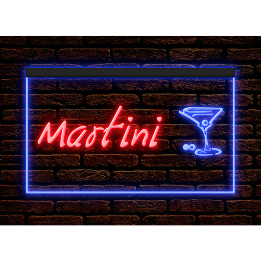 DC170031 Martini Cocktails Open Bar Pub Club Display illuminated Night Light Neon Sign Dual Color