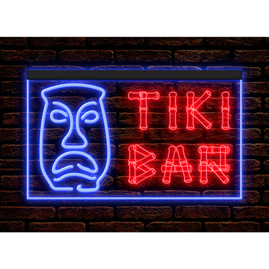 DC170032 Tiki Bar Open Happy Hours Home Decor Beer Display illuminated Night Light Neon Sign Dual Color