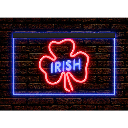 DC170040 Irish Pub Shamrock Bar Beer Home Decor Display illuminated Night Light Neon Sign Dual Color