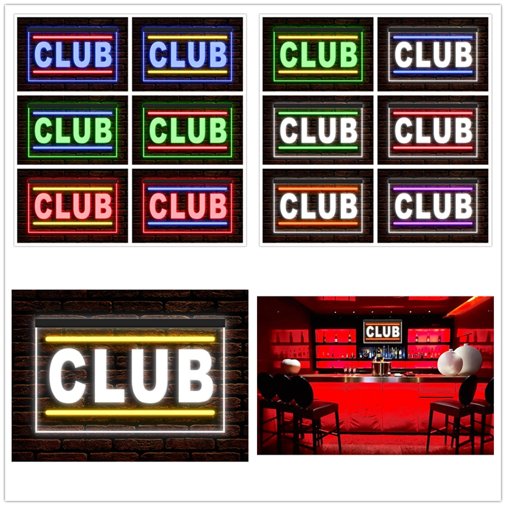 DC170052 Club Bar Happy Hours Home Decor Beer Display illuminated Night Light Neon Sign Dual Color