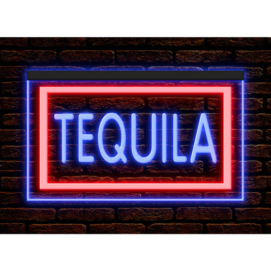DC170053 Tequila Open Bar Pub Club Home Decor Display illuminated Night Light Neon Sign Dual Color