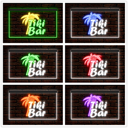 DC170058 Tiki Bar Open Happy Hours Home Decor Beer Display illuminated Night Light Neon Sign Dual Color