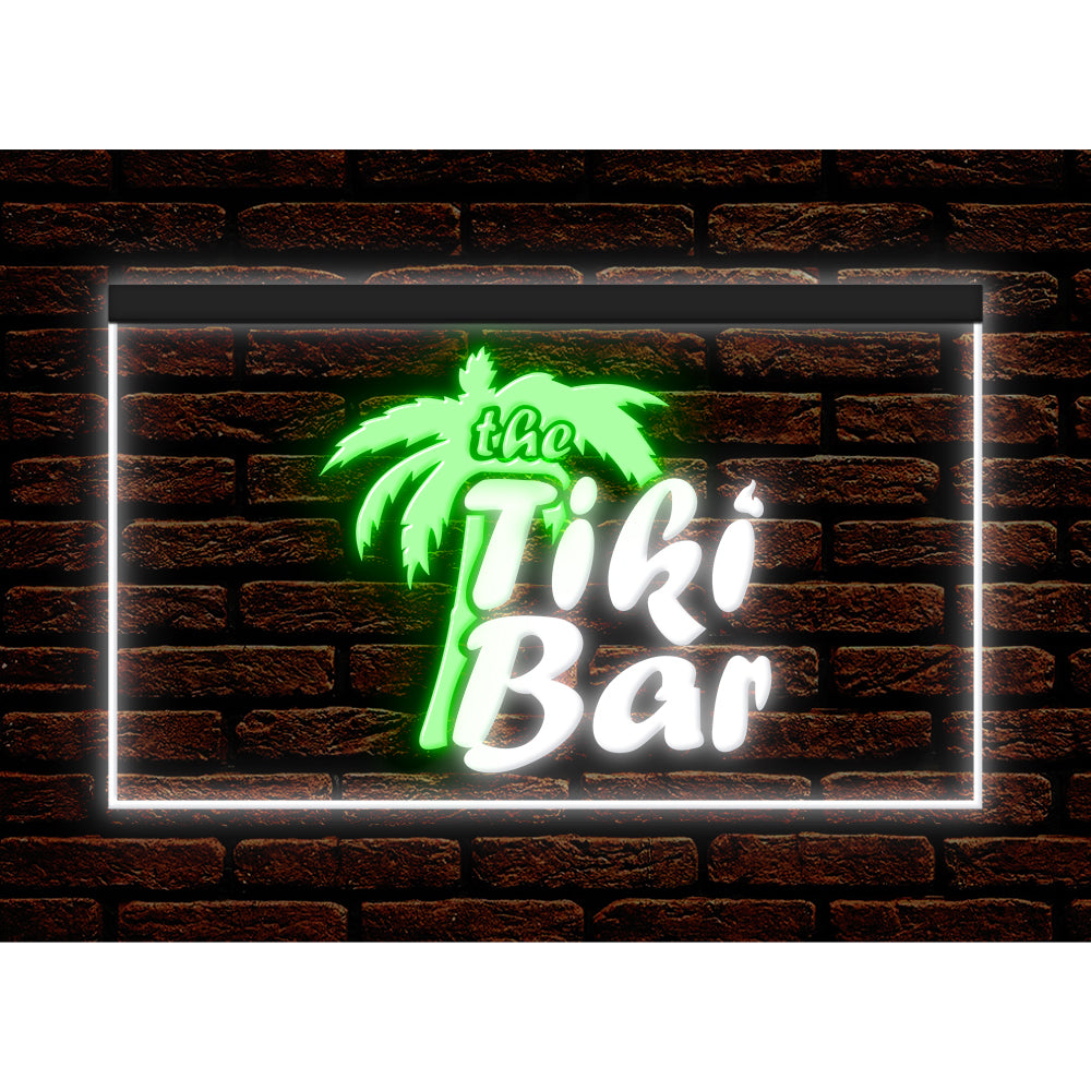 DC170058 Tiki Bar Open Happy Hours Home Decor Beer Display illuminated Night Light Neon Sign Dual Color
