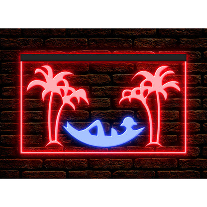 DC170074 Tiki Bar Open Happy Hours Home Decor Beer Display illuminated Night Light Neon Sign Dual Color
