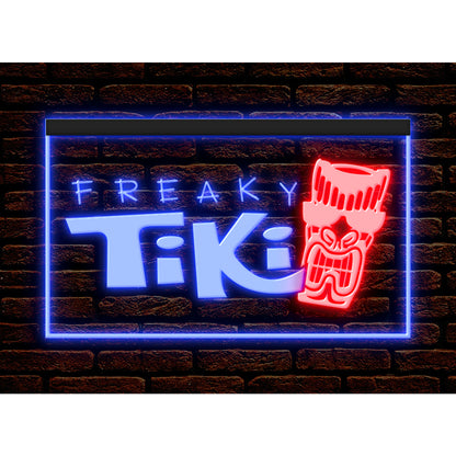 DC170075 Freaky Tiki Bar Open Home Decor Beer Display illuminated Night Light Neon Sign Dual Color