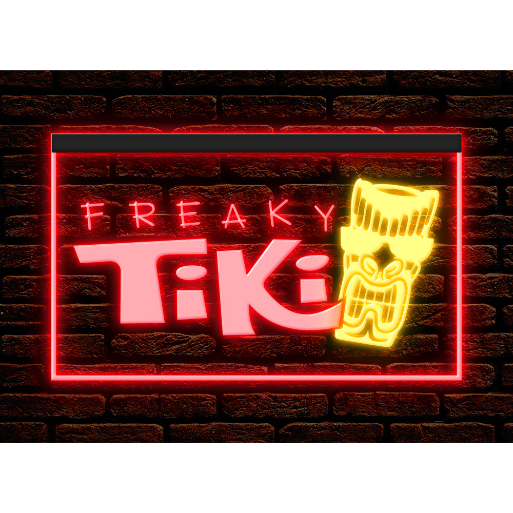 DC170075 Freaky Tiki Bar Open Home Decor Beer Display illuminated Night Light Neon Sign Dual Color