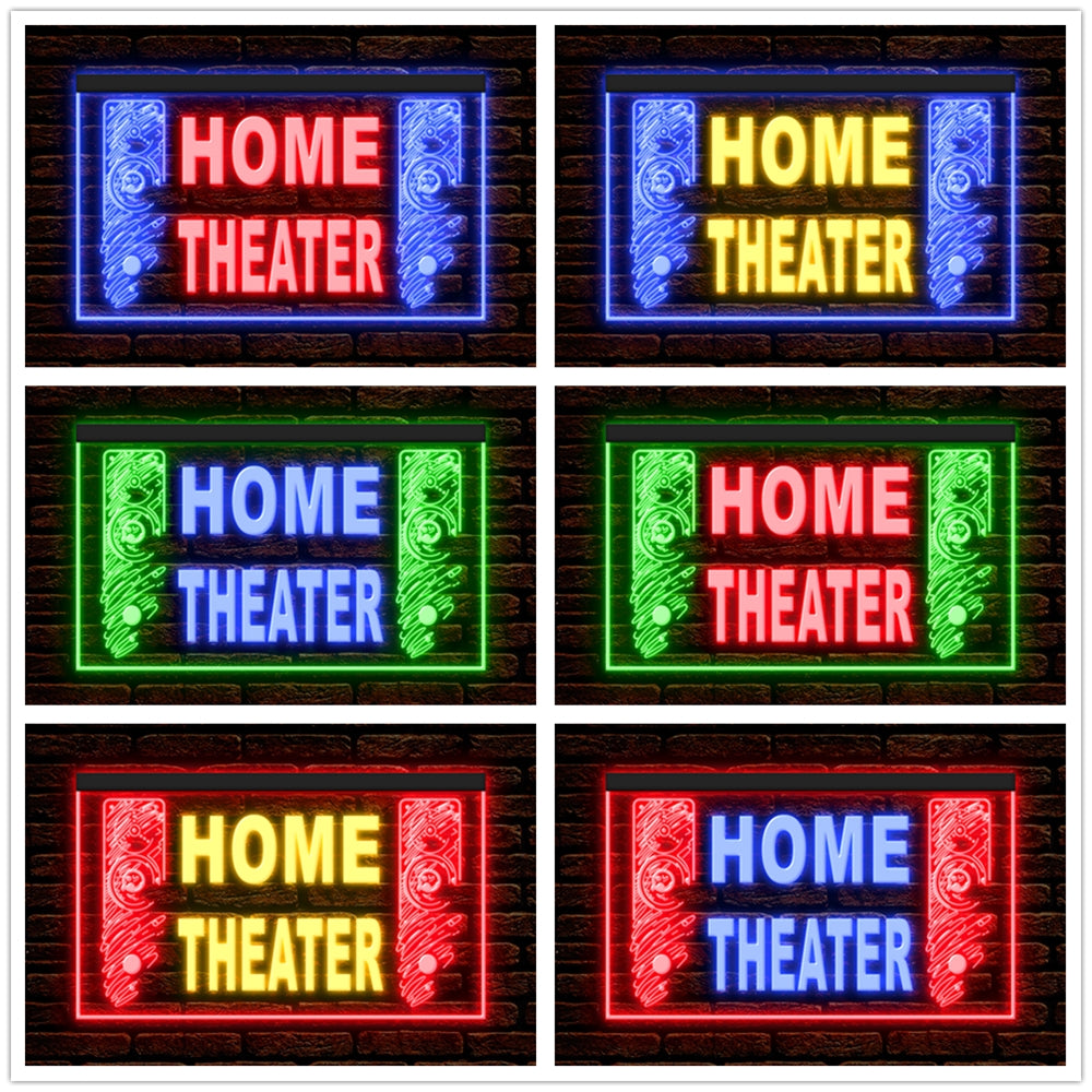 DC170092 Home Theater Studio Home Decor Display illuminated Night Light Neon Sign Dual Color