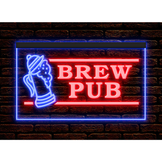 DC170117 Brew Pub Bar Club Home Decor Display illuminated Night Light Neon Sign Dual Color
