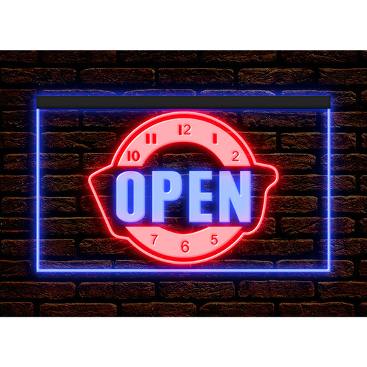 DC170142 Happy Hour Bar Pub Beer Open Home Decor Display illuminated Night Light Neon Sign Dual Color
