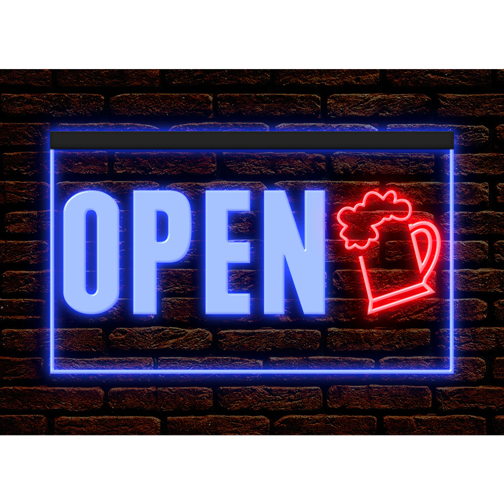 DC170154 Bar Open Happy Hours Home Decor Beer Display illuminated Night Light Neon Sign Dual Color