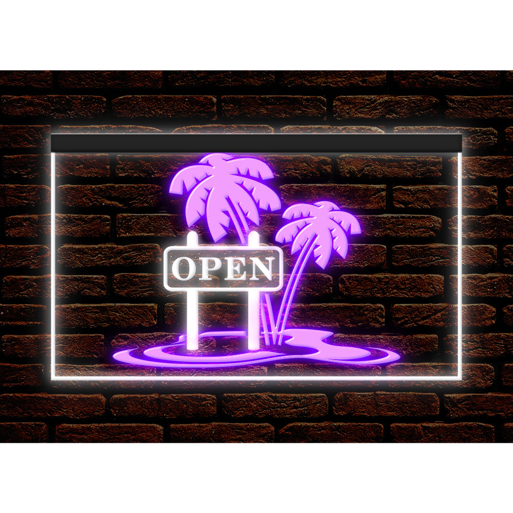 DC170198 Tiki Bar Open Happy Hours Home Decor Beer Display illuminated Night Light Neon Sign Dual Color