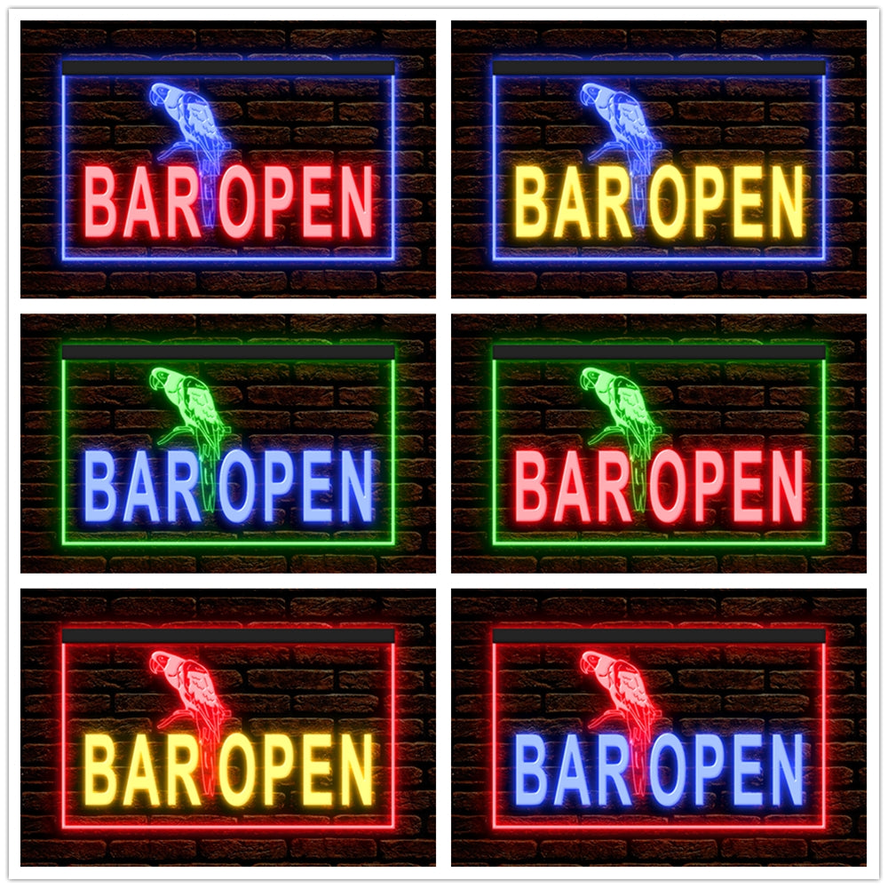 DC170220 Bar Pub Club Home Decor Open Display illuminated Night Light Neon Sign Dual Color