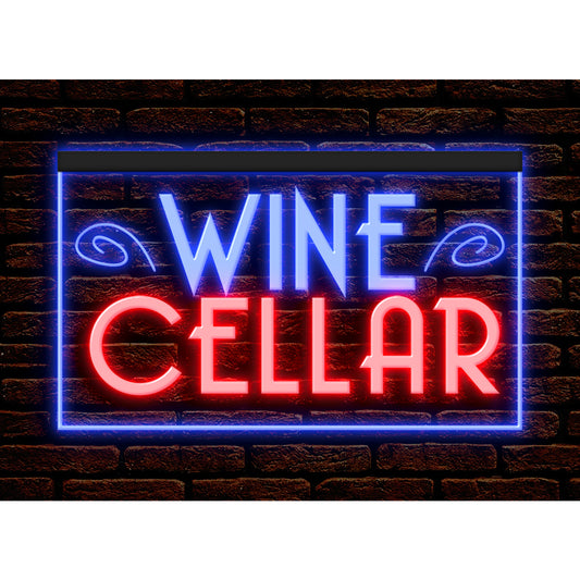 DC170230 Wine Cellar Shop Store Bar Open Display illuminated Night Light Neon Sign Dual Color
